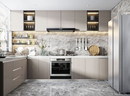 Laminate Modern Frameless Modular Kitchen Modern Kitchen Cabinets For Villa