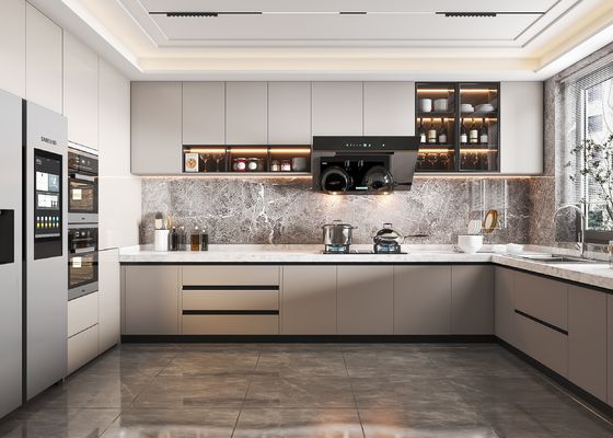 Laminate Modern Frameless Modular Kitchen Modern Kitchen Cabinets For Villa