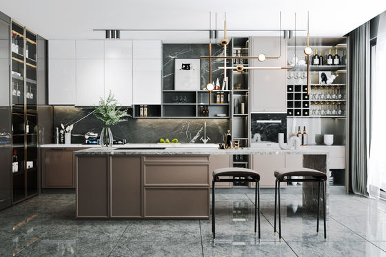 Factory Townhouse Paticle Board Solid Wood Furniture Modern Kitchen Cabinets