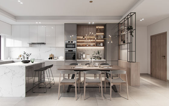 Factory Townhouse Paticle Board Solid Wood Furniture Modern Kitchen Cabinets