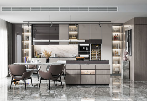 Factory Townhouse Paticle Board Solid Wood Furniture Modern Kitchen Cabinets
