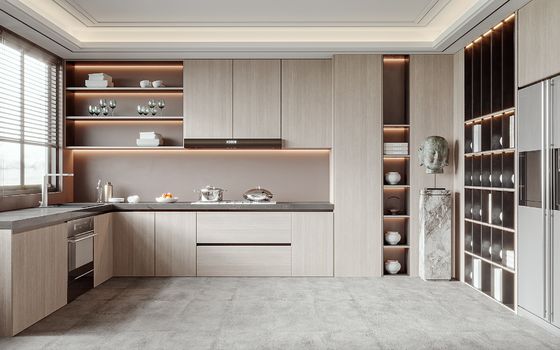 Customized Kitchen Cabinets Classic Italy Style Wooden Cabinet For Villa