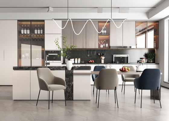 Artificial Modern Walnut Wood Kitchen Cabinets Furniture Manufactory
