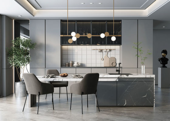 Modern Style Gray Shaker Wooden Furniture Kitchen Cabinets