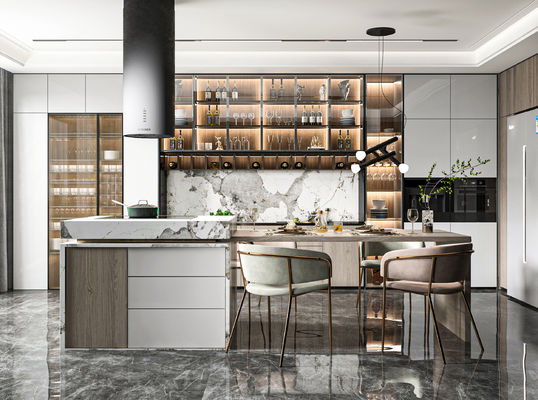 Modern Style Gray Shaker Wooden Furniture Kitchen Cabinets