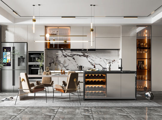 Modern Style Gray Shaker Wooden Furniture Kitchen Cabinets