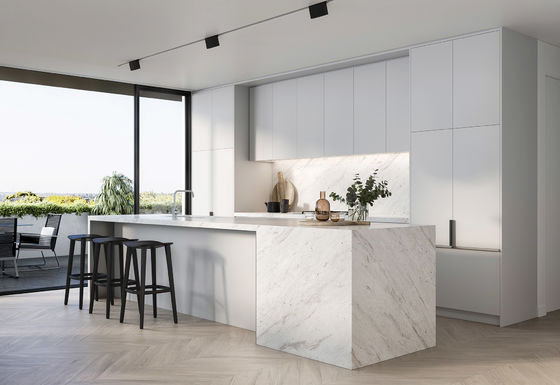 Particle Board Modern Wooden Matt Lacquer Finished Grey Kitchen Cabinet