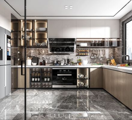 Luxury Design Home Furniture Kitchen Cabinet Lacquer Finish Wooden Cabinet