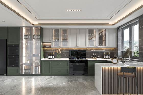 Luxury Kitchen Design Cupboard Lacquer Kitchen Cabinets For Apartment Hotel