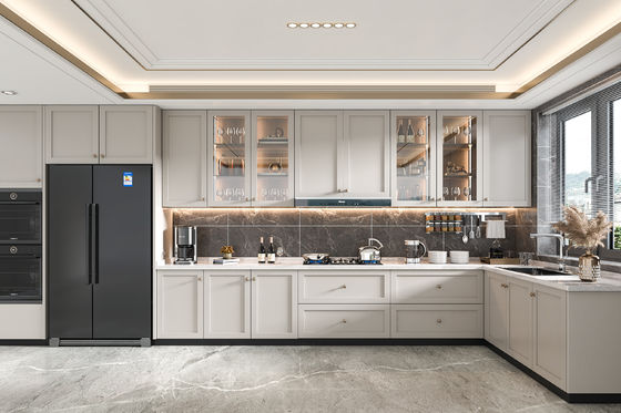 Luxury Kitchen Design Cupboard Lacquer Kitchen Cabinets For Apartment Hotel