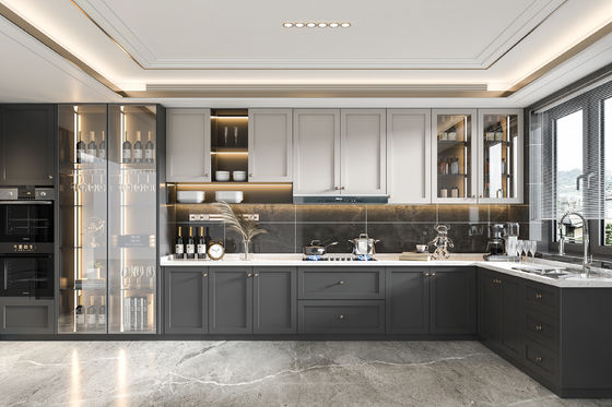 Luxury Kitchen Design Cupboard Lacquer Kitchen Cabinets For Apartment Hotel