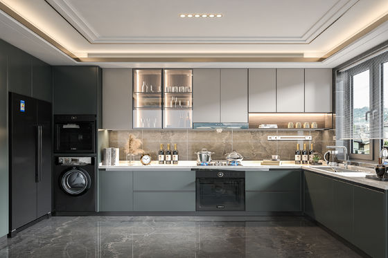 Home Improvement Kitchen Cupboard White Lacquer Wooden Kitchen Cabinet