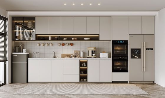 Melamine Modern Kitchen Cabinet Contemporary Ready Made Cabinets With Sink
