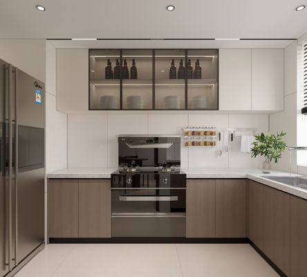 High Gloss Solid Wooden Modular Lacquer Pantry Small Kitchen Cabinet Design