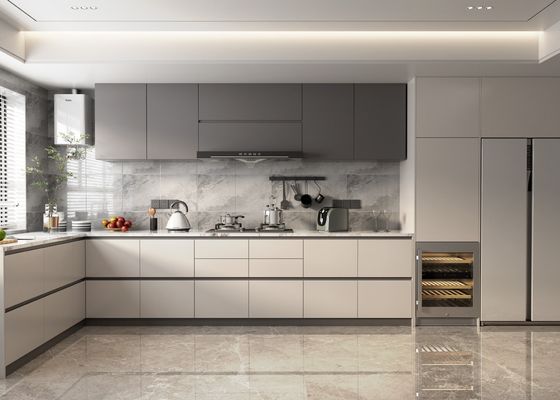 European Style Simple Design To Bake Lacquer Ambry Solid Wood Kitchen Cabinet
