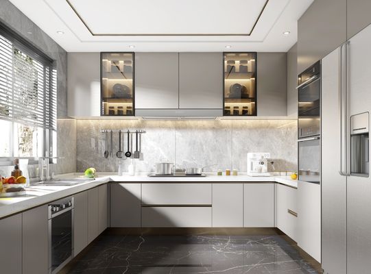 Modern Diy Plywood Kitchen Cabinet With Microwave & Handle Design