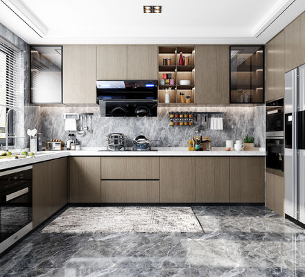 Modern Diy Plywood Kitchen Cabinet With Microwave & Handle Design