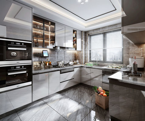 Assemble Kitchen Cabinets Solid Wood Shaker Style Modular Particle Board