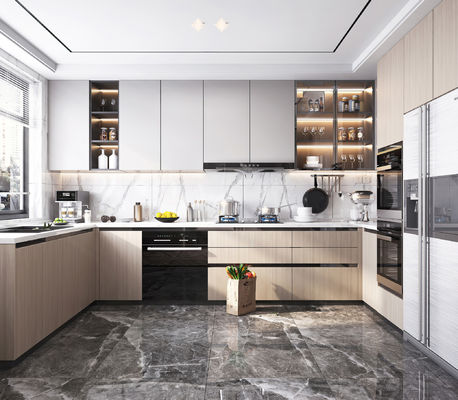 MC World European Style Custom Wooden Kitchen Cabinets With Soft-Close Doors