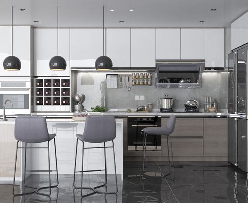 Modular Kitchen Cabinets Melamine Luxury Design Budget-Friendly Furniture