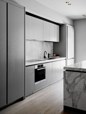 Custom Wooden Kitchens Furniture Moderne Walnut Solid Wood Kitchen Cabinets