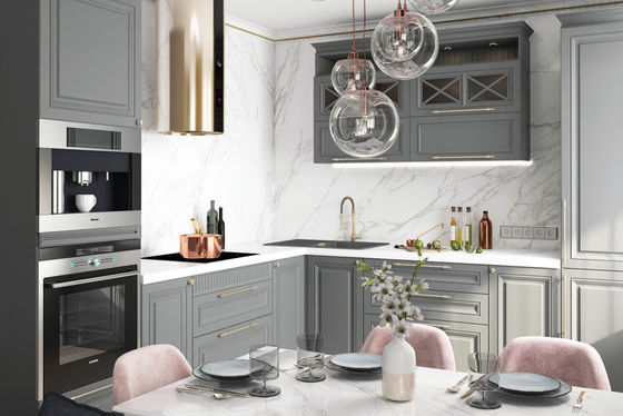 Custom Wooden Kitchens Furniture Moderne Walnut Solid Wood Kitchen Cabinets