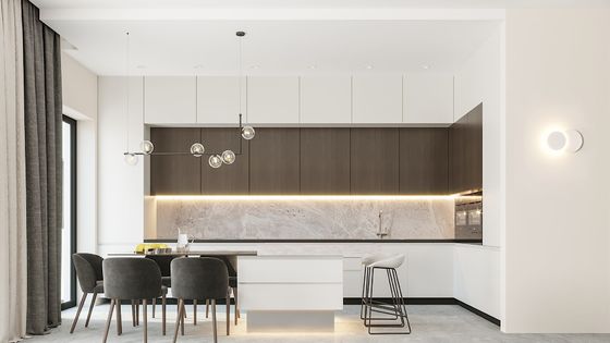 Modern Style Farmhouse Design Mdf Kitchen Furniture Custom Kitchen Cabinets