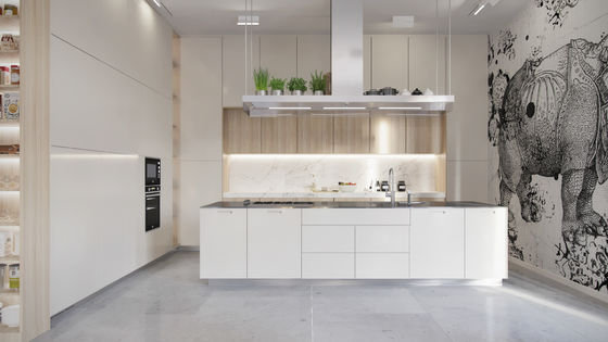 Modern Style Farmhouse Design Mdf Kitchen Furniture Custom Kitchen Cabinets