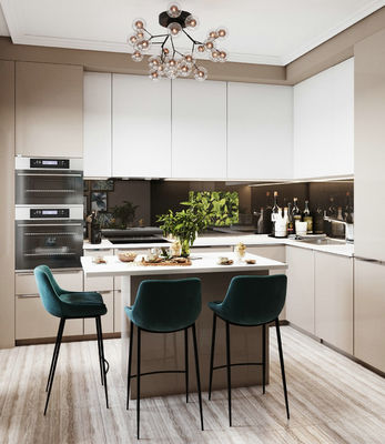 Modern Style Farmhouse Design Mdf Kitchen Furniture Custom Kitchen Cabinets