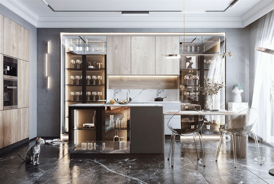 Modern Style Farmhouse Design Mdf Kitchen Furniture Custom Kitchen Cabinets