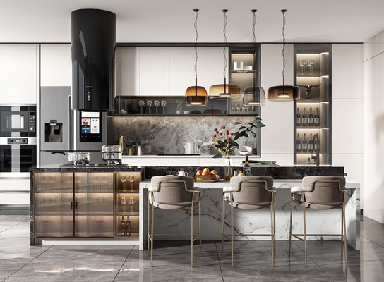 Modern Style Farmhouse Design Mdf Kitchen Furniture Custom Kitchen Cabinets