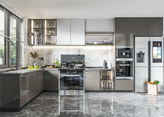 Mdf Waterproof Furniture Custom Home Wood Modern Kitchen Cabinets Design