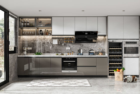 Mdf Waterproof Furniture Custom Home Wood Modern Kitchen Cabinets Design