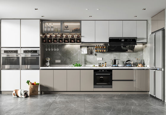 Mdf Waterproof Furniture Custom Home Wood Modern Kitchen Cabinets Design
