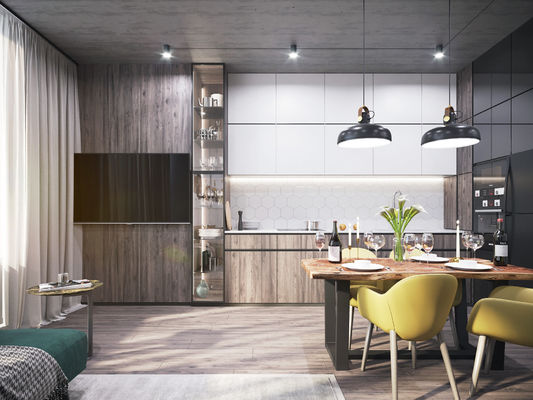 High End Custom Luxury Modern Melamine Full Kitchen Furniture Cabinet For Home