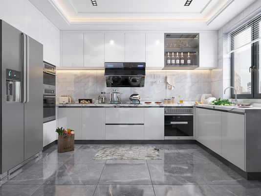 Custom Modern Kitchen Cabinet With Hardware And Particle Board Door Material
