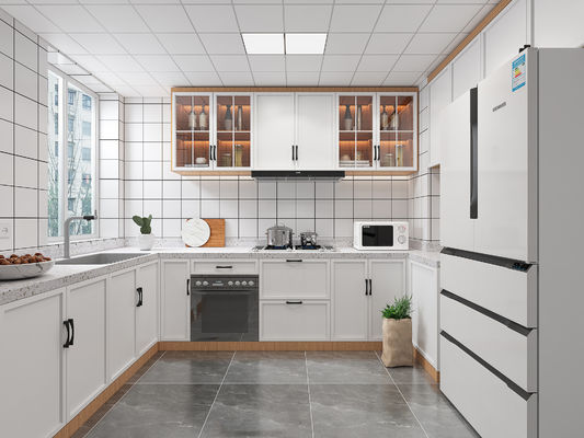 Custom Modern Kitchen Cabinet With Hardware And Particle Board Door Material