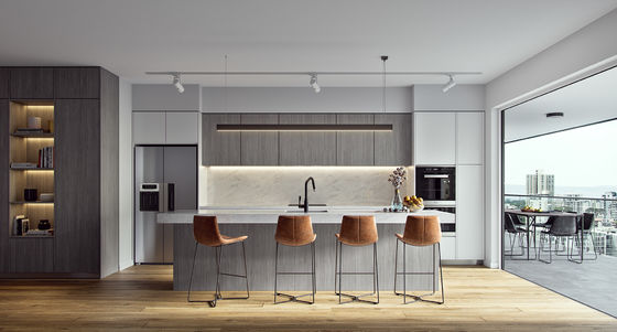 Modern Design Kitchen Cabinet Acrylic Surface Treatment Environmental Friendly