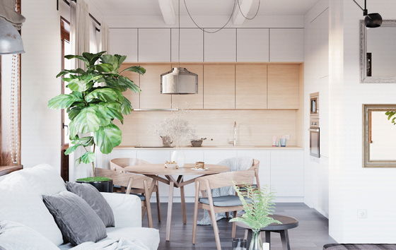 Modern Design Kitchen Cabinet Acrylic Surface Treatment Environmental Friendly