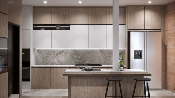 Environmental Friendly Melamine Impregnated Film Paper Integrated Kitchen Cabinets
