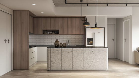 Environmental Friendly Melamine Impregnated Film Paper Integrated Kitchen Cabinets