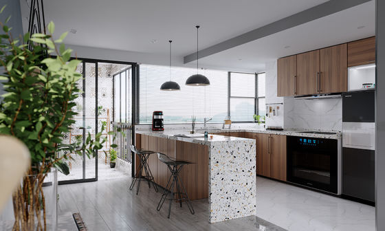 Custom Modular Modern Luxury Kitchen Cabinets Island Wood Furniture Cupboard