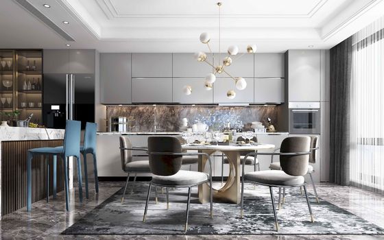 Modern Modular One-Stop Designs Custom Home Furniture For Villa Kitchen Cabinet Set