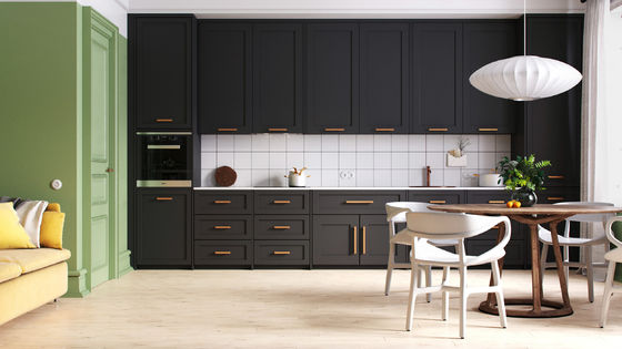 Free Customization Modern Sintered Stone Island Table Modular Kitchen Cabinets