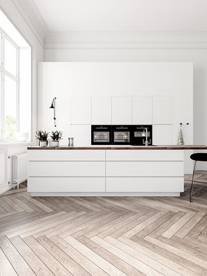 Modern Quartz Countertop Kitchen Cabinet With Island Oak Wood Kitchen Cabinet