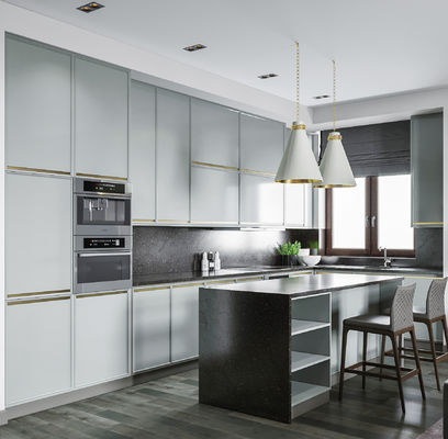 Luxury Modern Kitchen Cabinet Particle Board Countertop And Marble Countertop