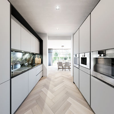 Luxury Modern Kitchen Cabinet Particle Board Countertop And Marble Countertop