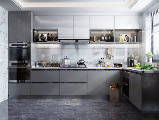 Modern Luxury Kitchen Cabinets Custom 3D Design Factory Manufactured One-Stop
