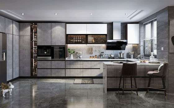 Modern Luxury Kitchen Cabinets Custom 3D Design Factory Manufactured One-Stop