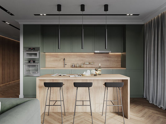 Modern Luxury Kitchen Cabinets Custom 3D Design Factory Manufactured One-Stop